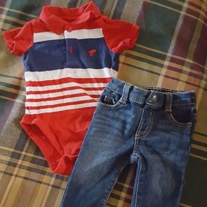 Polo shirt and jeans